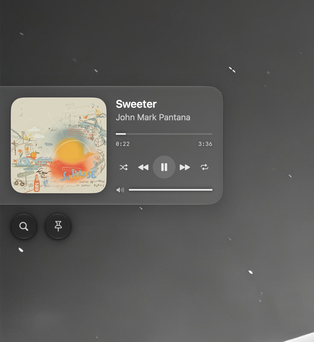 Sidetone playback panel at the left edge of the screen